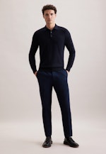 Regular Pull-over Uni in Bleu Foncé |  Seidensticker Onlineshop