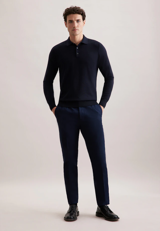 Regular Pullover Uni in Dunkelblau |  Seidensticker Onlineshop