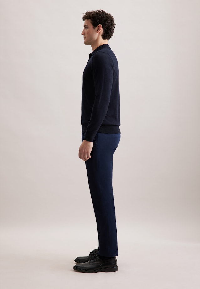 Regular Pull-over Uni in Bleu Foncé |  Seidensticker Onlineshop