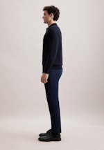Regular Pull-over Uni in Bleu Foncé |  Seidensticker Onlineshop