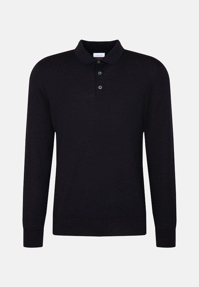 Regular Pull-over Uni in Bleu Foncé |  Seidensticker Onlineshop
