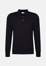 Regular Pull-over Uni in Bleu Foncé |  Seidensticker Onlineshop