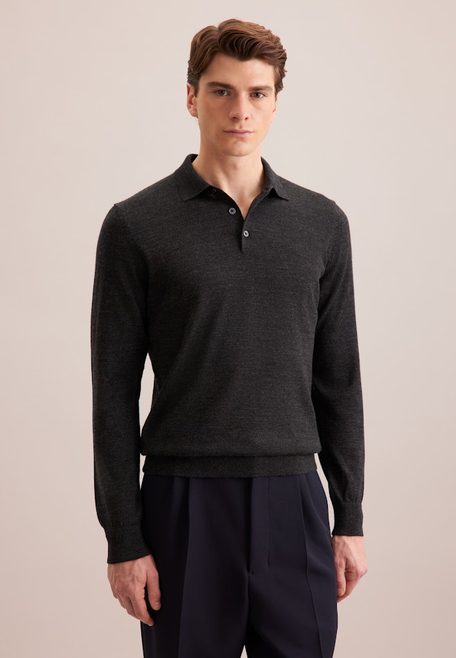 Collar Pullover  , Uni in Grey | Seidensticker online shop