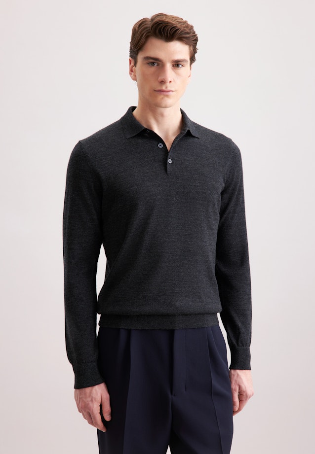 Regular Pull-over Uni in Gris |  Seidensticker Onlineshop