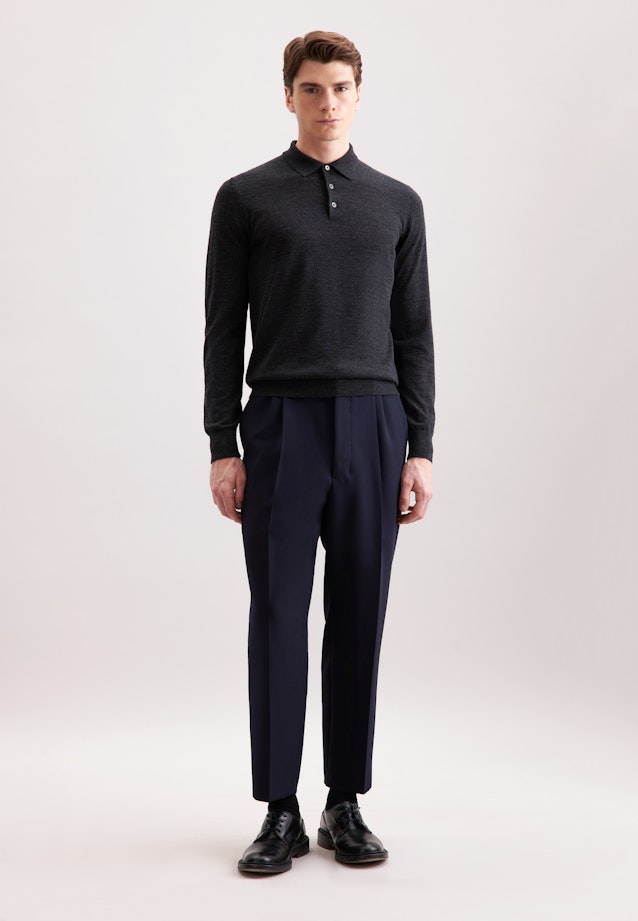 Regular Pull-over Uni in Gris |  Seidensticker Onlineshop