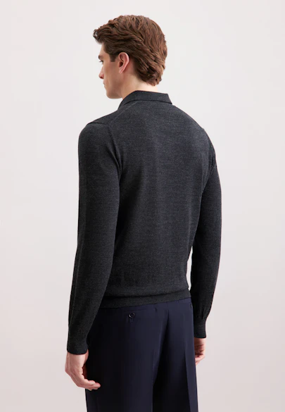 Collar Pullover Uni, in Grey |  Seidensticker Onlineshop