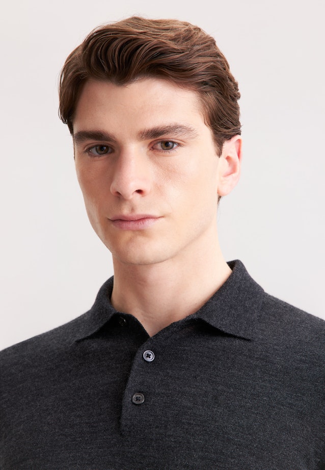 Regular Pullover Uni in Grau |  Seidensticker Onlineshop