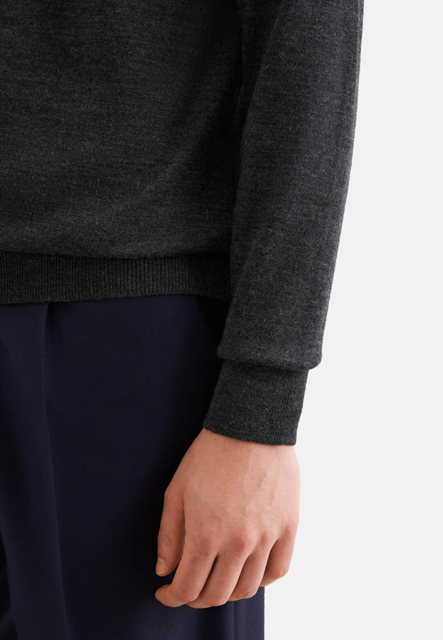 Collar Pullover Uni, in Grey |  Seidensticker Onlineshop
