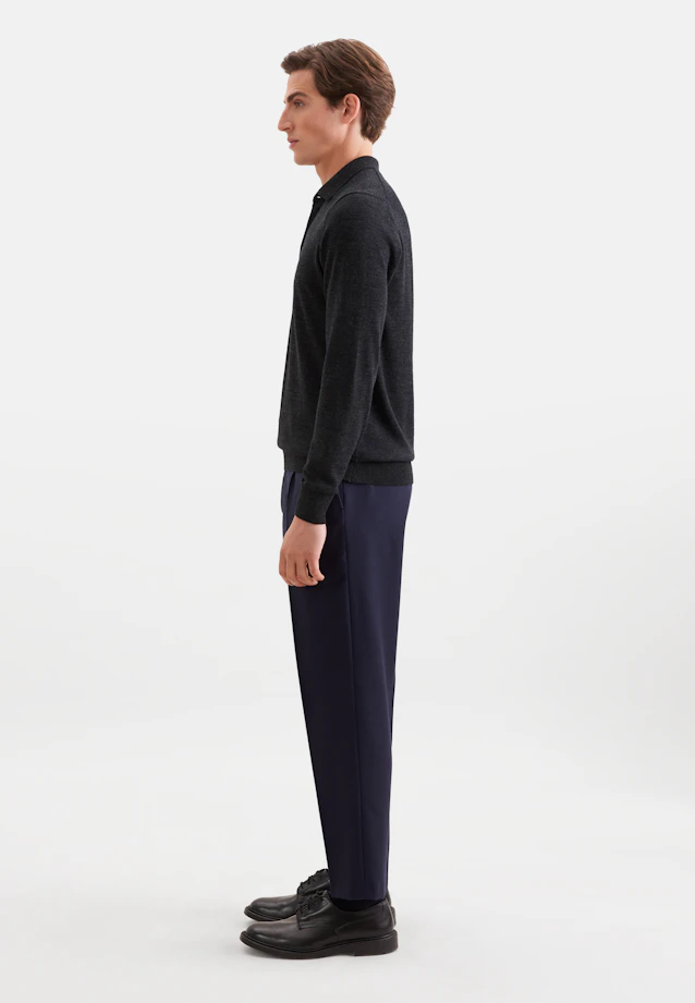 Collar Pullover Uni, in Grey |  Seidensticker Onlineshop