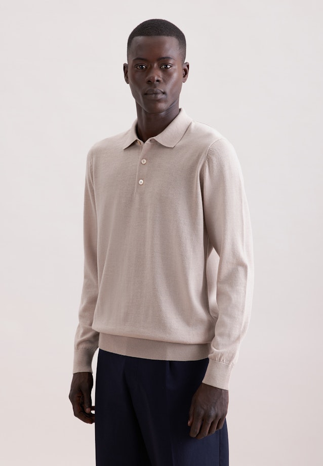 Regular Pullover Uni in Beige |  Seidensticker Onlineshop