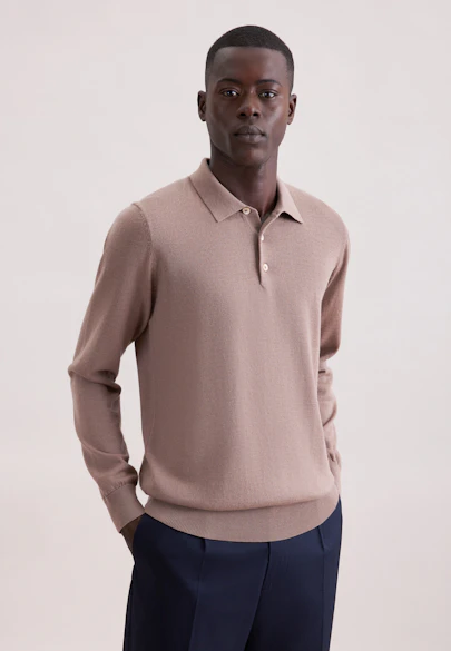 Regular Pullover Uni in Braun |  Seidensticker Onlineshop