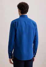 Regular Flanellhemd Uni in Dunkelblau |  Seidensticker Onlineshop