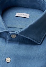 Regular Flannel shirt Uni in Mittelblau |  Seidensticker Onlineshop
