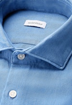 Regular Flanellhemd Uni in Mittelblau |  Seidensticker Onlineshop