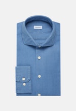 Regular Flannel shirt Uni in Mittelblau |  Seidensticker Onlineshop