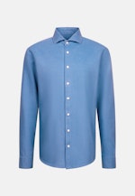 Regular Flannel shirt Uni in Mittelblau |  Seidensticker Onlineshop