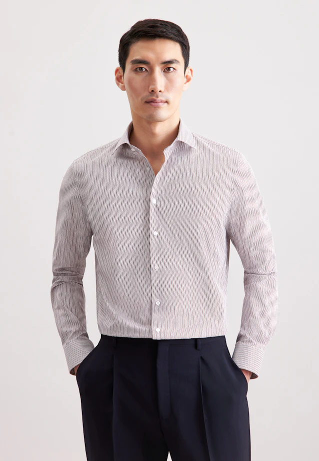 Slim Business Hemd Druck in Rot |  Seidensticker Onlineshop