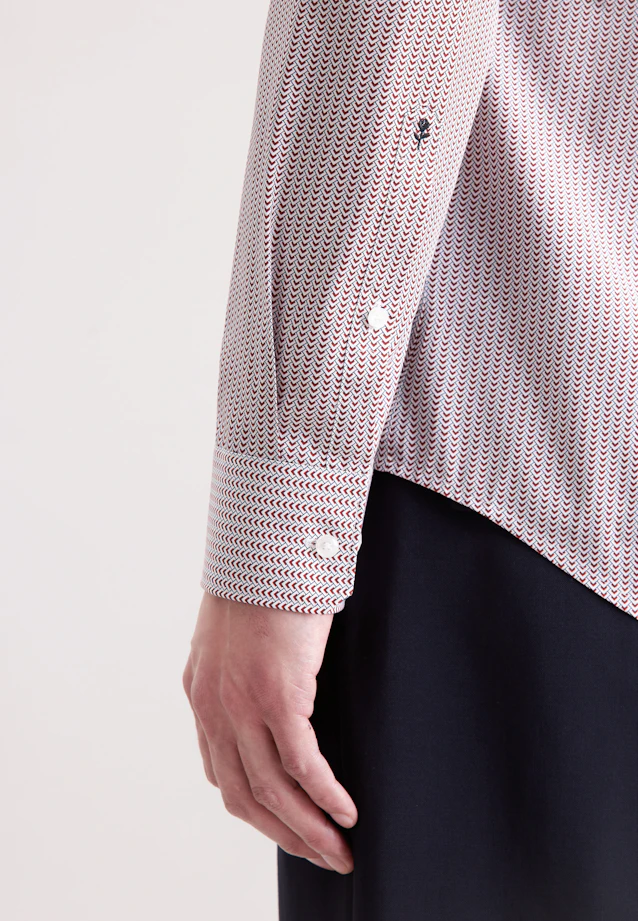 Slim Business Hemd Druck in Rot |  Seidensticker Onlineshop