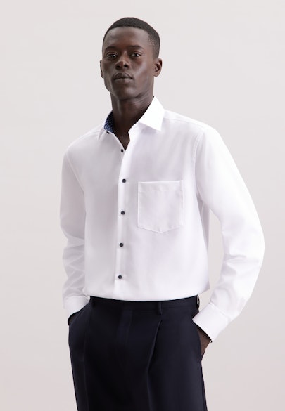 Regular Chemise d'affaires Uni in Blanc | Seidensticker Onlineshop
