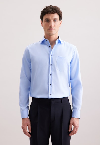 Regular Business Hemd Uni in Mittelblau | Seidensticker Onlineshop