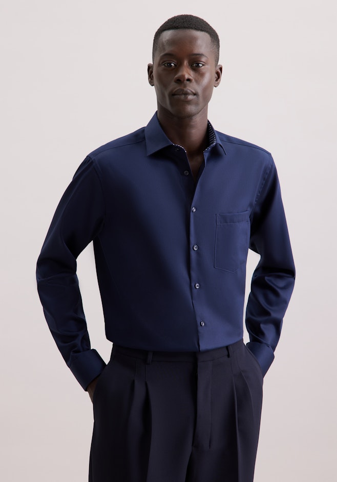 Regular Business Hemd Uni in Dunkelblau | Seidensticker Onlineshop