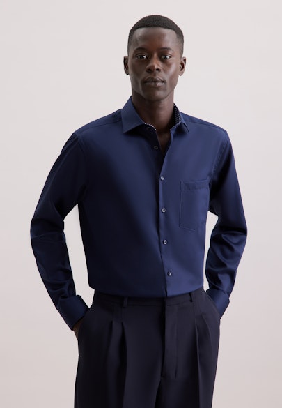 Regular Business Hemd Uni in Dunkelblau |  Seidensticker Onlineshop