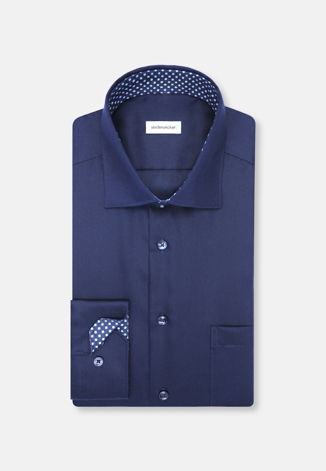 Regular Chemise d'affaires Uni dans Bleu Foncé | Boutique en ligne Seidensticker