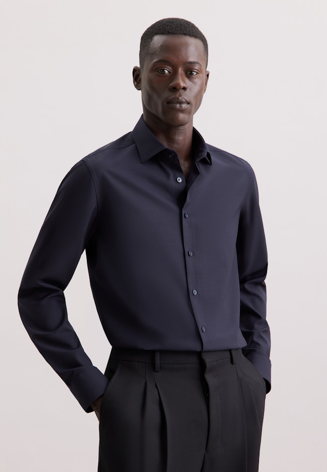 Slim Business Hemd Uni in Dunkelblau | Seidensticker Onlineshop