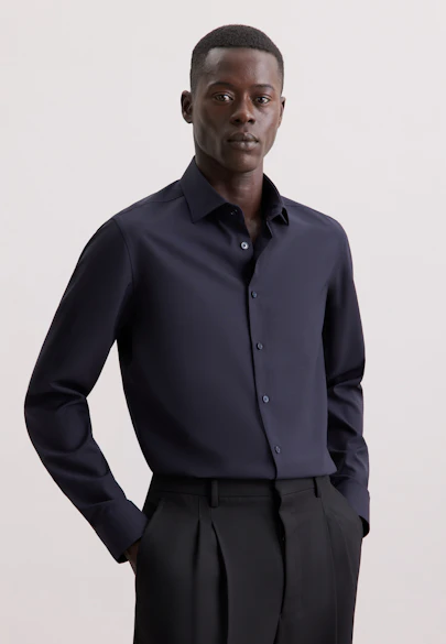 Slim Chemise d'affaires Uni in Bleu Foncé |  Seidensticker Onlineshop