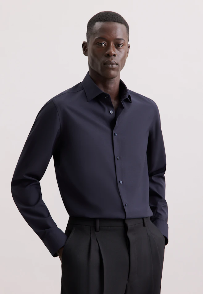 Slim Business Hemd Uni in Dunkelblau | Seidensticker Onlineshop