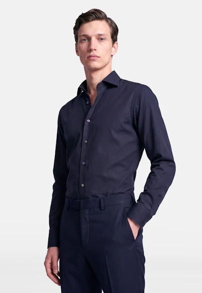 Slim Business shirt Uni in Dunkelblau |  Seidensticker Onlineshop