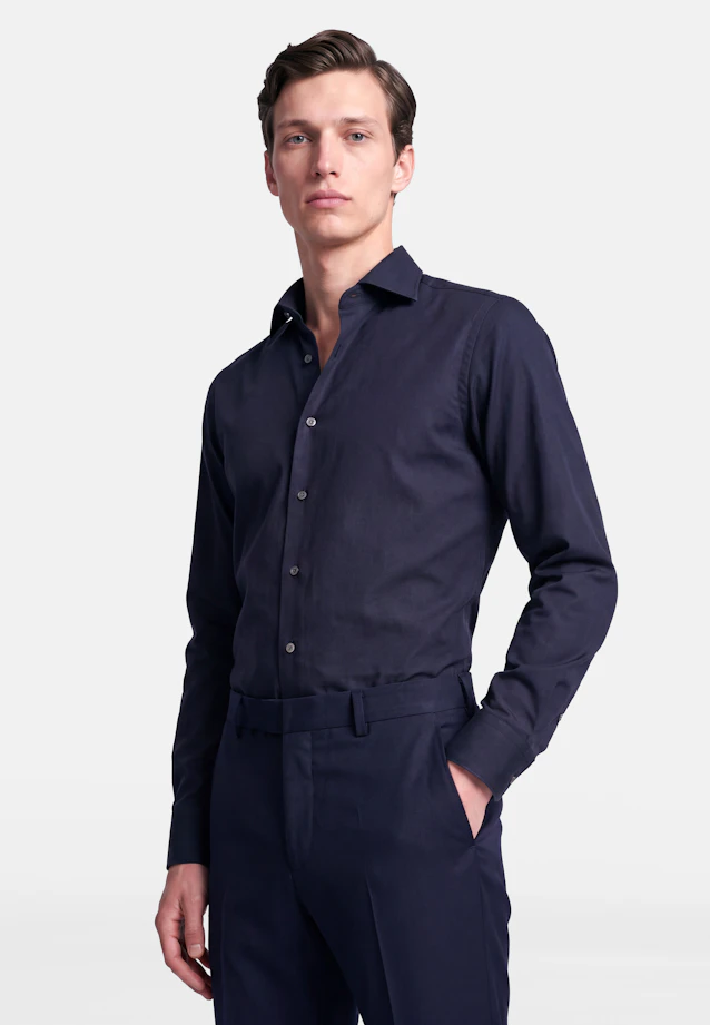 Slim Business shirt Uni in Dunkelblau |  Seidensticker Onlineshop