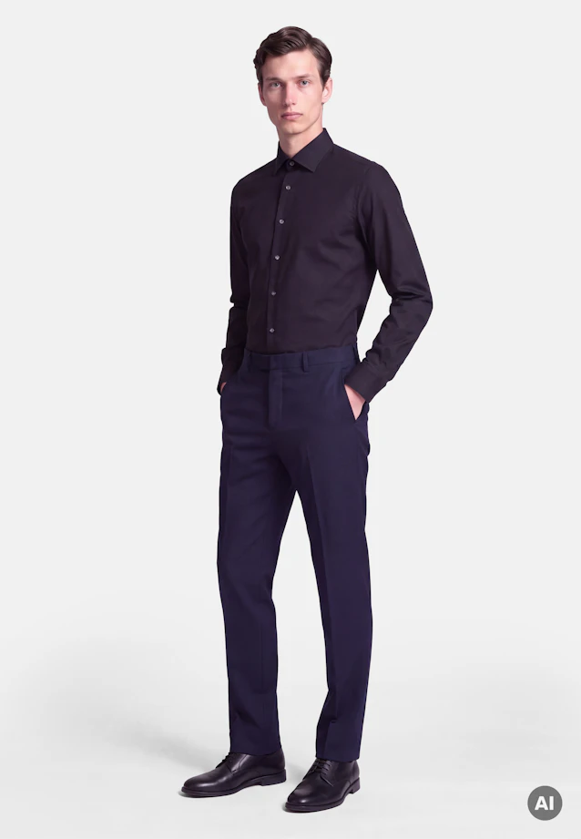 Slim Business shirt Uni in Dunkelblau |  Seidensticker Onlineshop