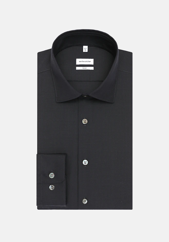 Slim Chemise d'affaires Uni dans Bleu Foncé | Boutique en ligne Seidensticker