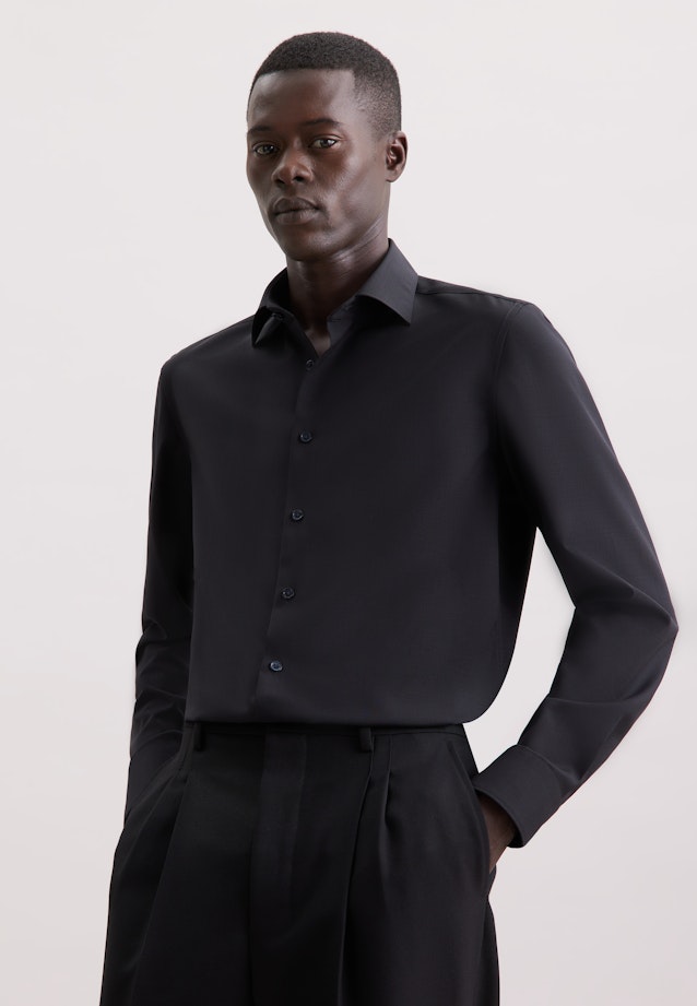 Slim Business Hemd Uni in Schwarz |  Seidensticker Onlineshop