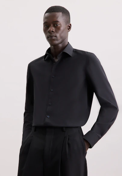 Slim Business Hemd Uni in Schwarz |  Seidensticker Onlineshop