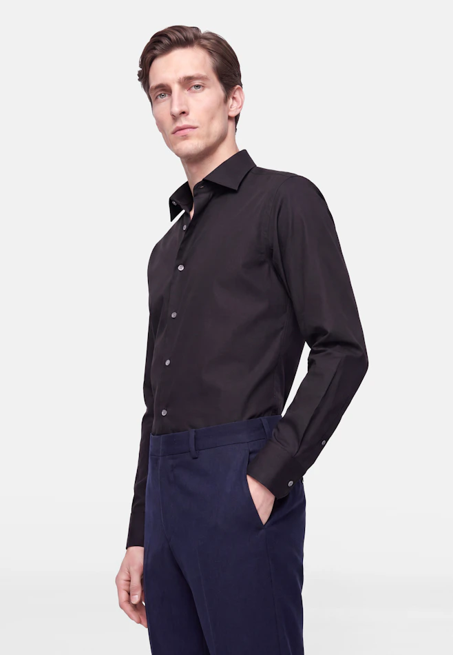 Slim Business Hemd Uni in Schwarz | Seidensticker Onlineshop