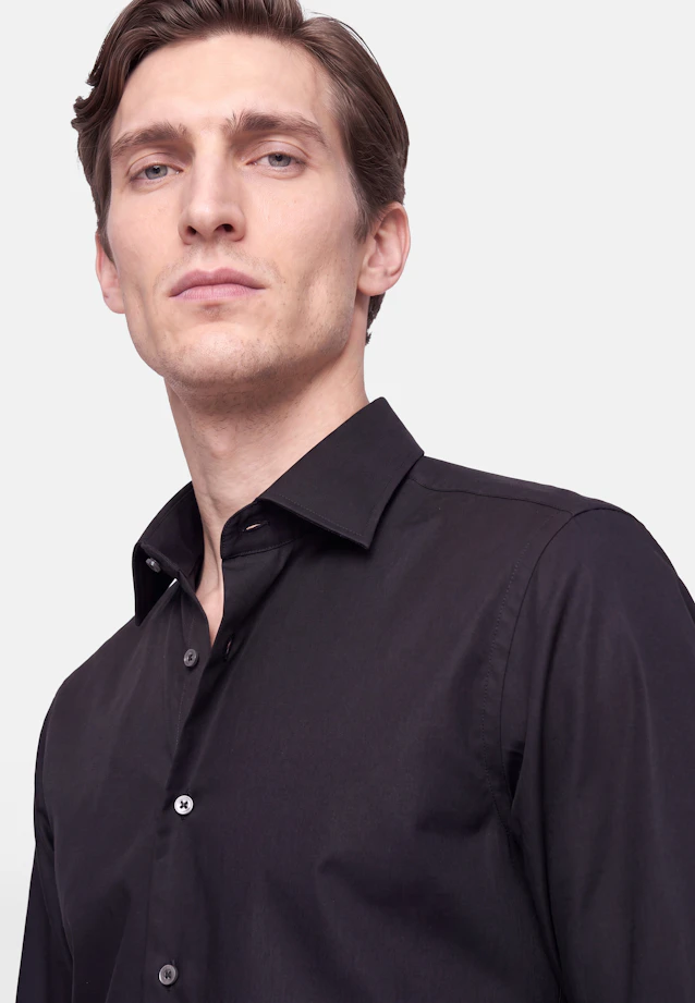 Slim Business shirt Uni in Schwarz |  Seidensticker Onlineshop