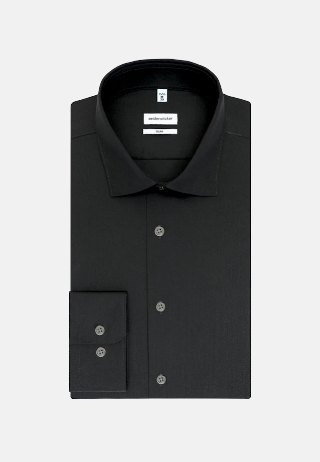 Slim Business Hemd Uni in Schwarz |  Seidensticker Onlineshop