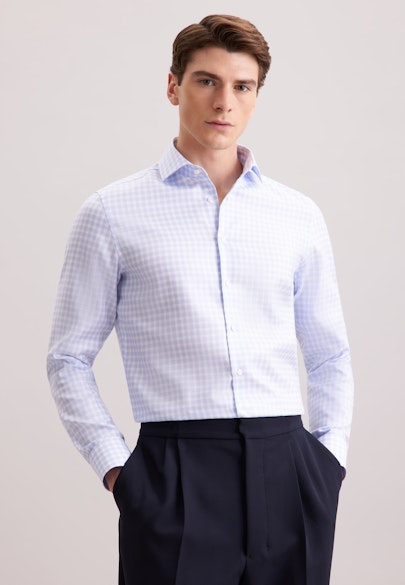 Slim Business shirt Check in Hellblau |  Seidensticker Onlineshop