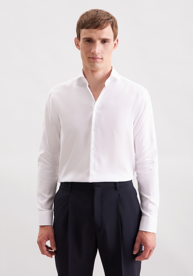 Regular Chemise d'affaires Chevron dans Blanc | Boutique en ligne Seidensticker