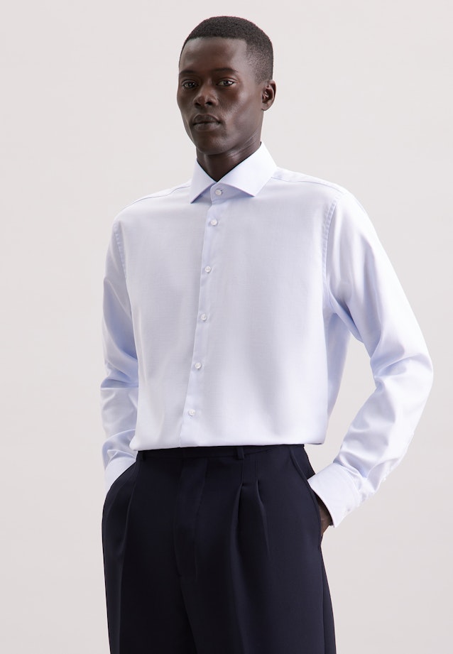 Regular Business shirt Herringbone in Hellblau |  Seidensticker Onlineshop