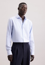 Regular Business Hemd Struktur in Mittelblau |  Seidensticker Onlineshop