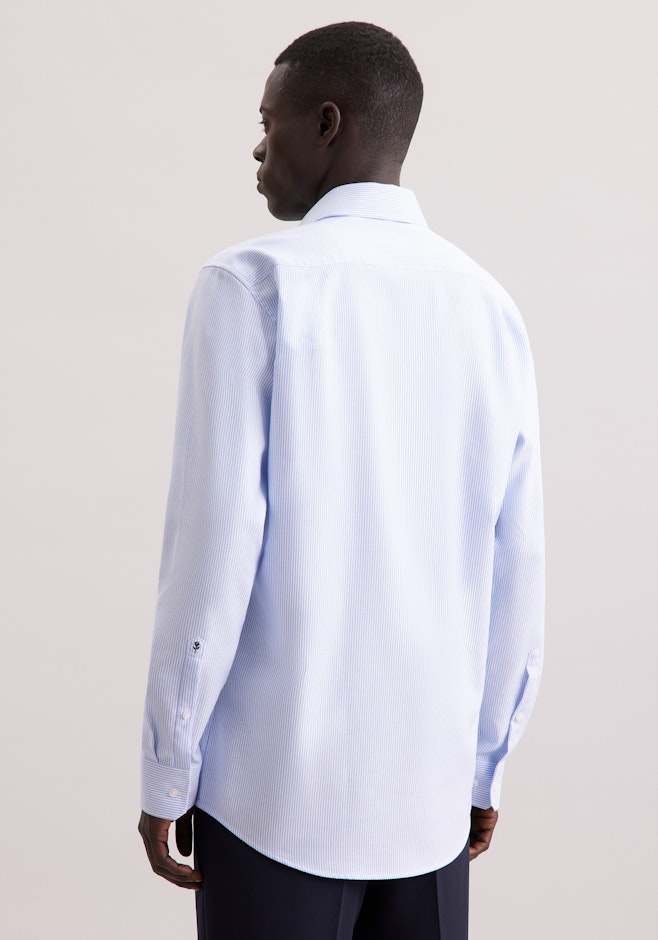 Regular Business Hemd Struktur in Mittelblau | Seidensticker Onlineshop