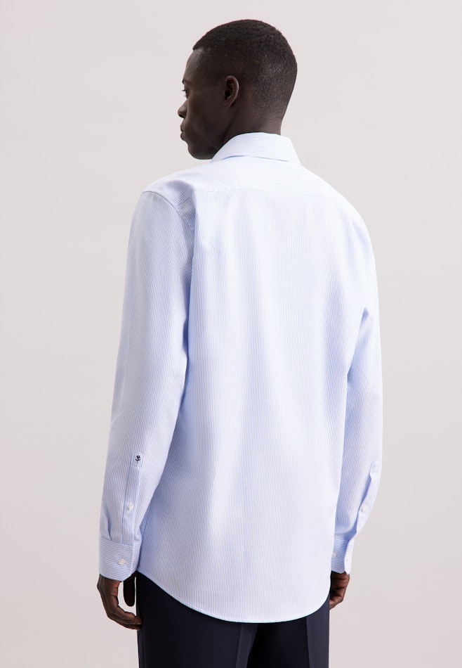 Regular Business Hemd Struktur in Mittelblau | Seidensticker Onlineshop