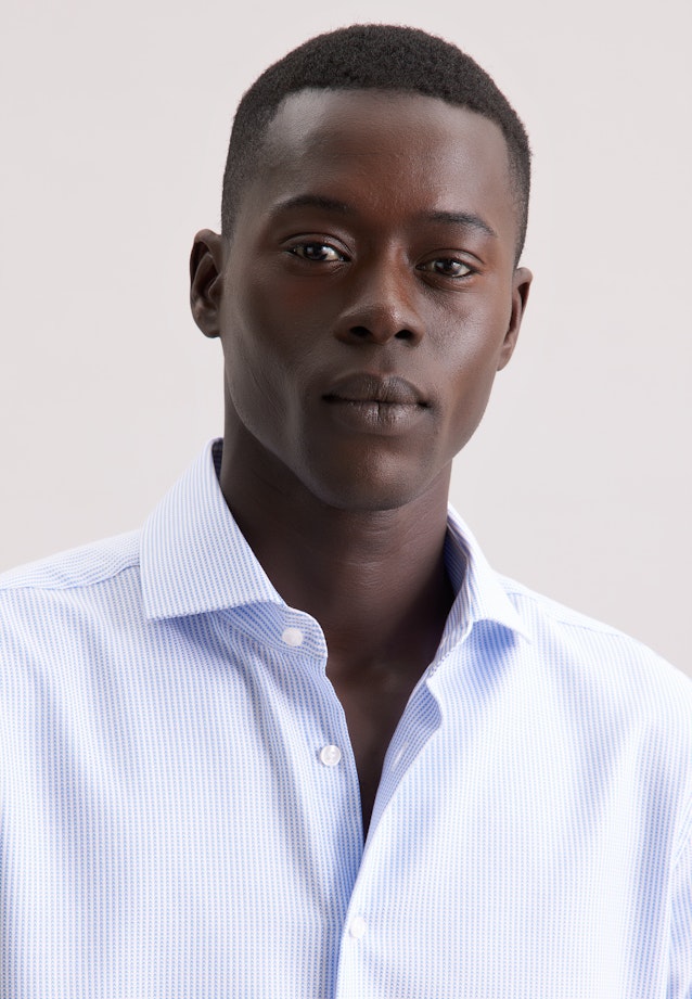 Regular Business Hemd Struktur in Mittelblau |  Seidensticker Onlineshop