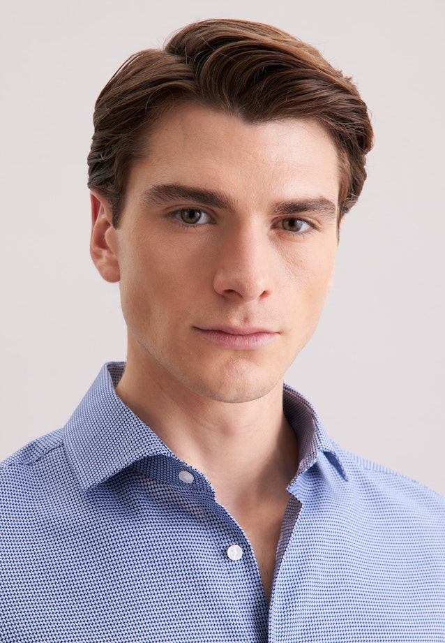 Slim Business Hemd Struktur in Dunkelblau |  Seidensticker Onlineshop