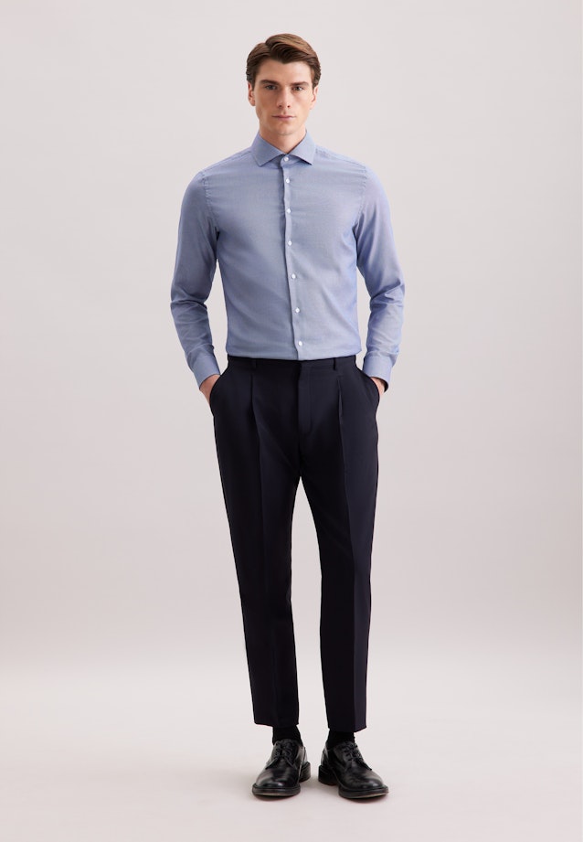 Slim Business Hemd Struktur in Dunkelblau |  Seidensticker Onlineshop