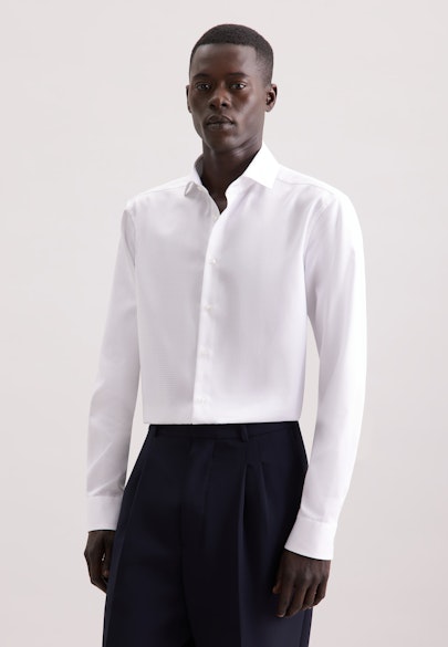 Regular Business shirt Pepita in Weiß |  Seidensticker Onlineshop