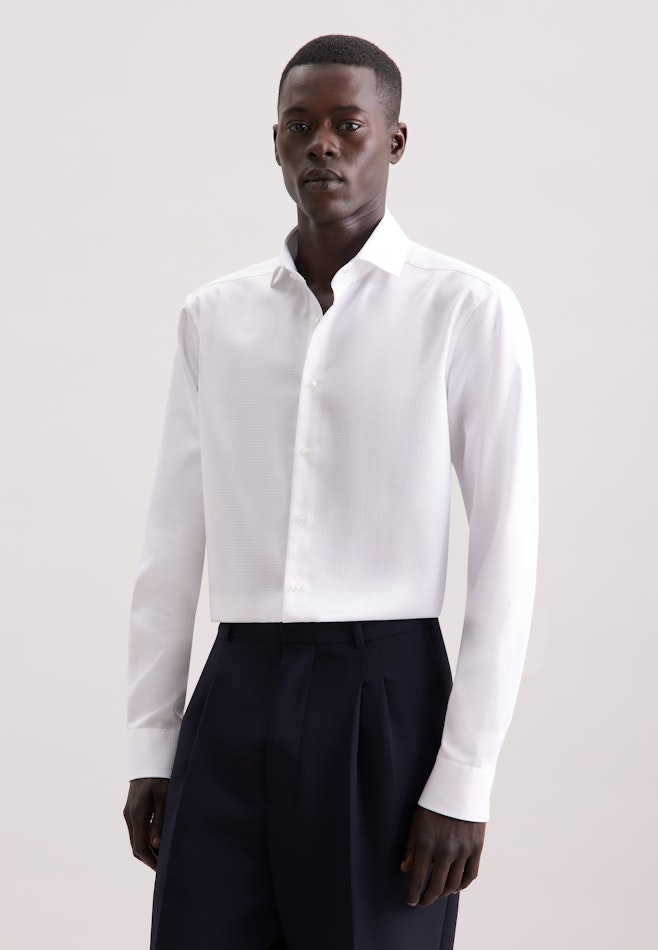 Regular Business shirt Pepita in Weiß | Seidensticker online shop